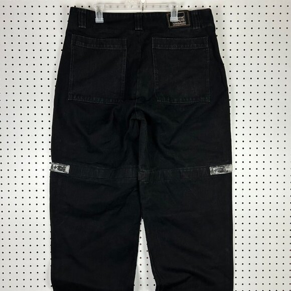 Girbaud 90s Shuttle Tape Jeans 40x34 Black Gothic Wide Leg Baggy Cyber‎ Punk Y2K - Picture 5 of 9
